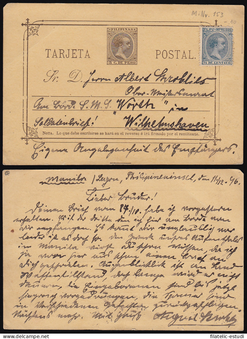 Filipinas Philippines Entero Postal 11 1896 AlfonsoXIII - Philipines