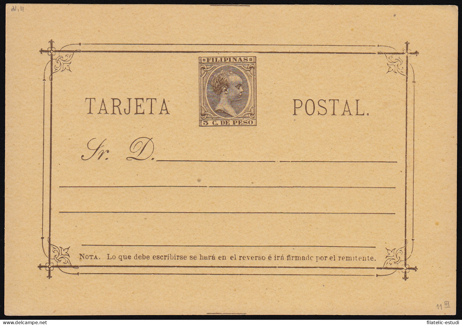Filipinas Philippines Entero Postal 11 1896 AlfonsoXIII - Philippinen