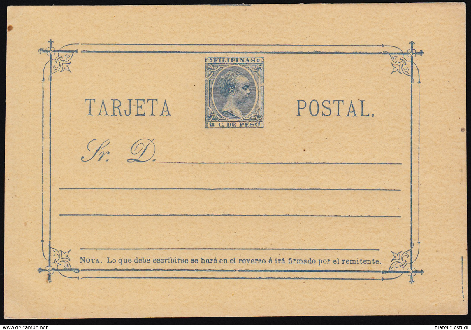 Filipinas Philippines Entero Postal 10 1896 AlfonsoXIII - Philippines