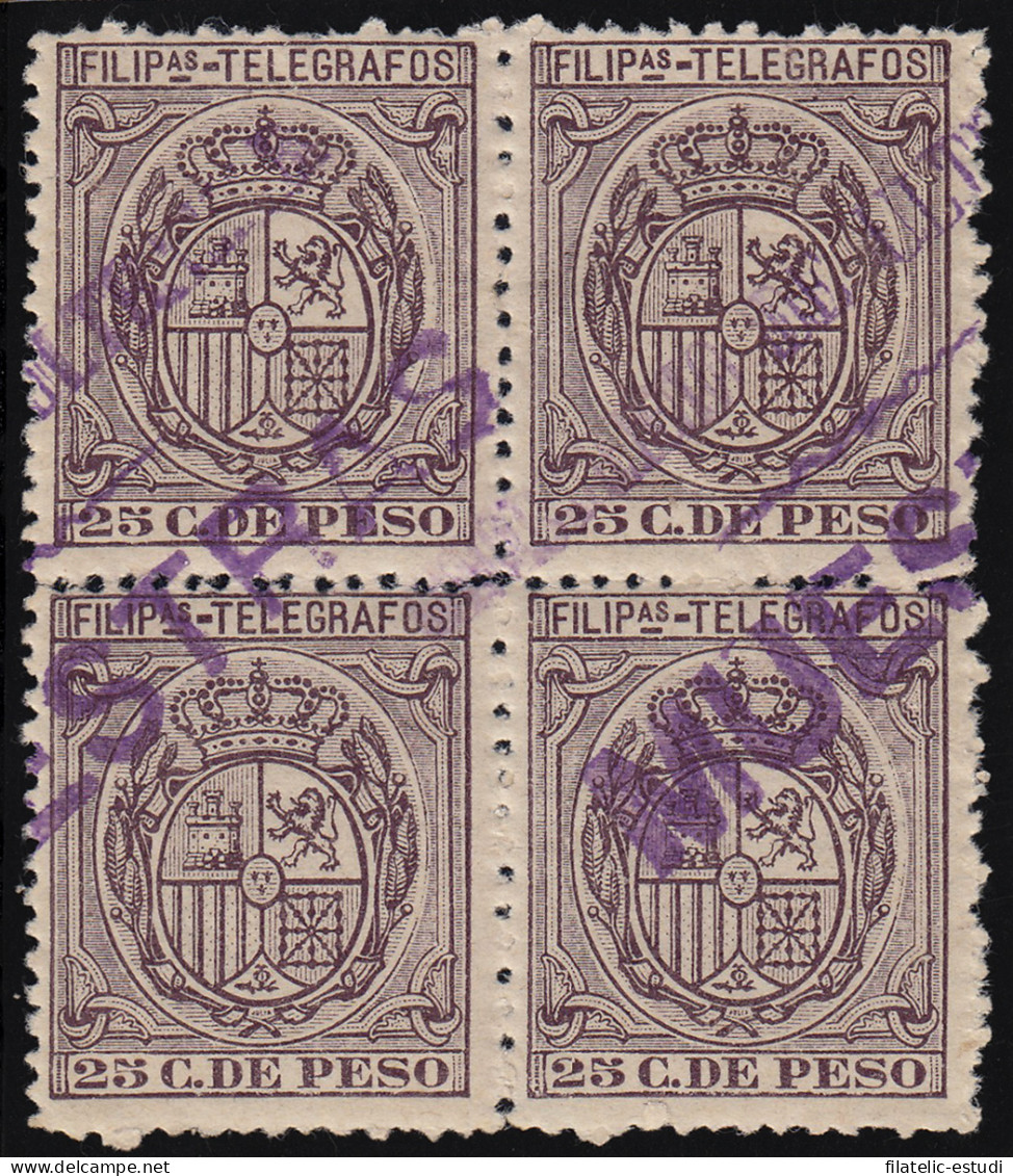 Filipinas Philippines Telégrafos 65 M 1896 Escudo De España MH - Philipines