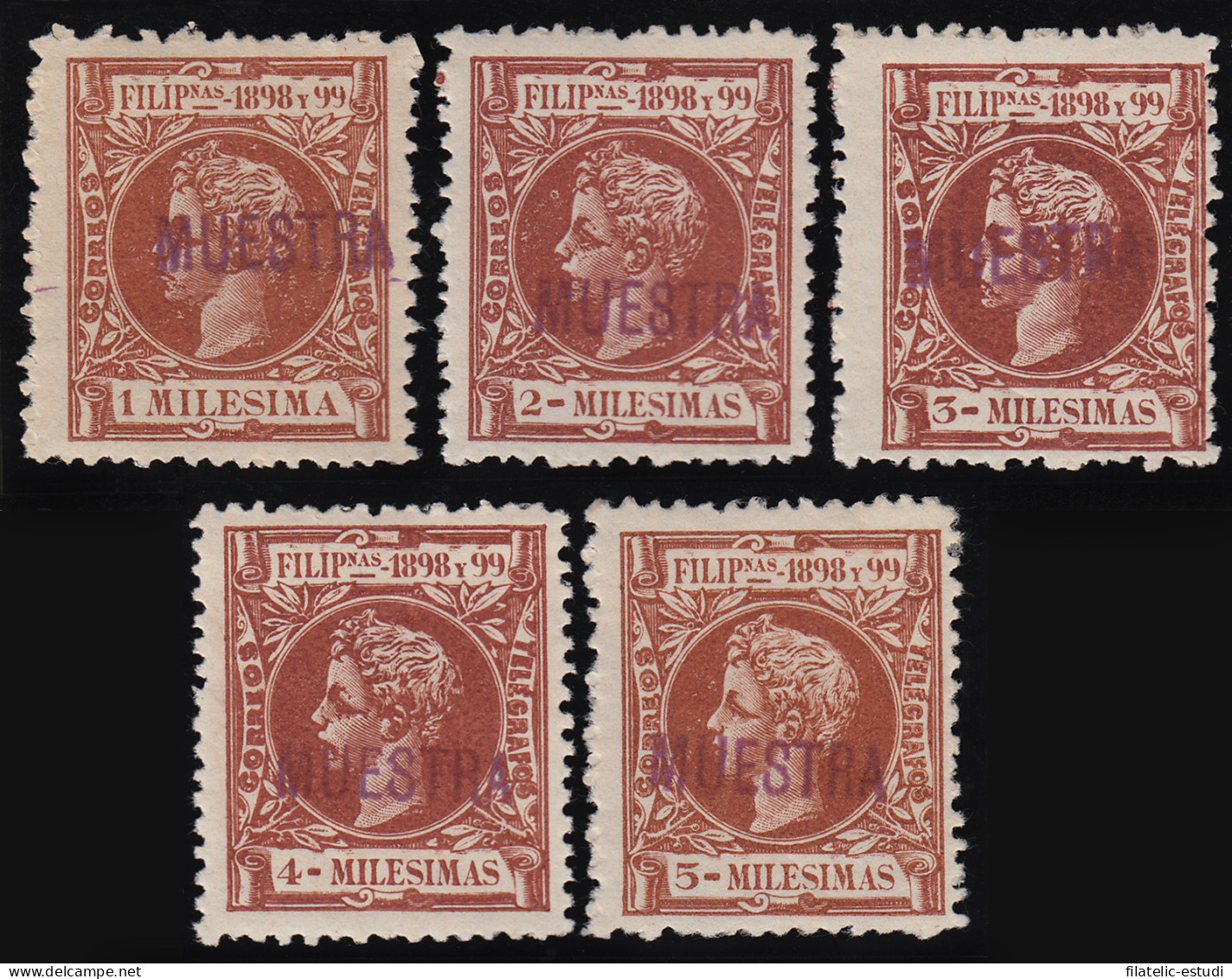 Filipinas Philippines 131/35 M 1898 Alfonso XIII MH - Philippinen