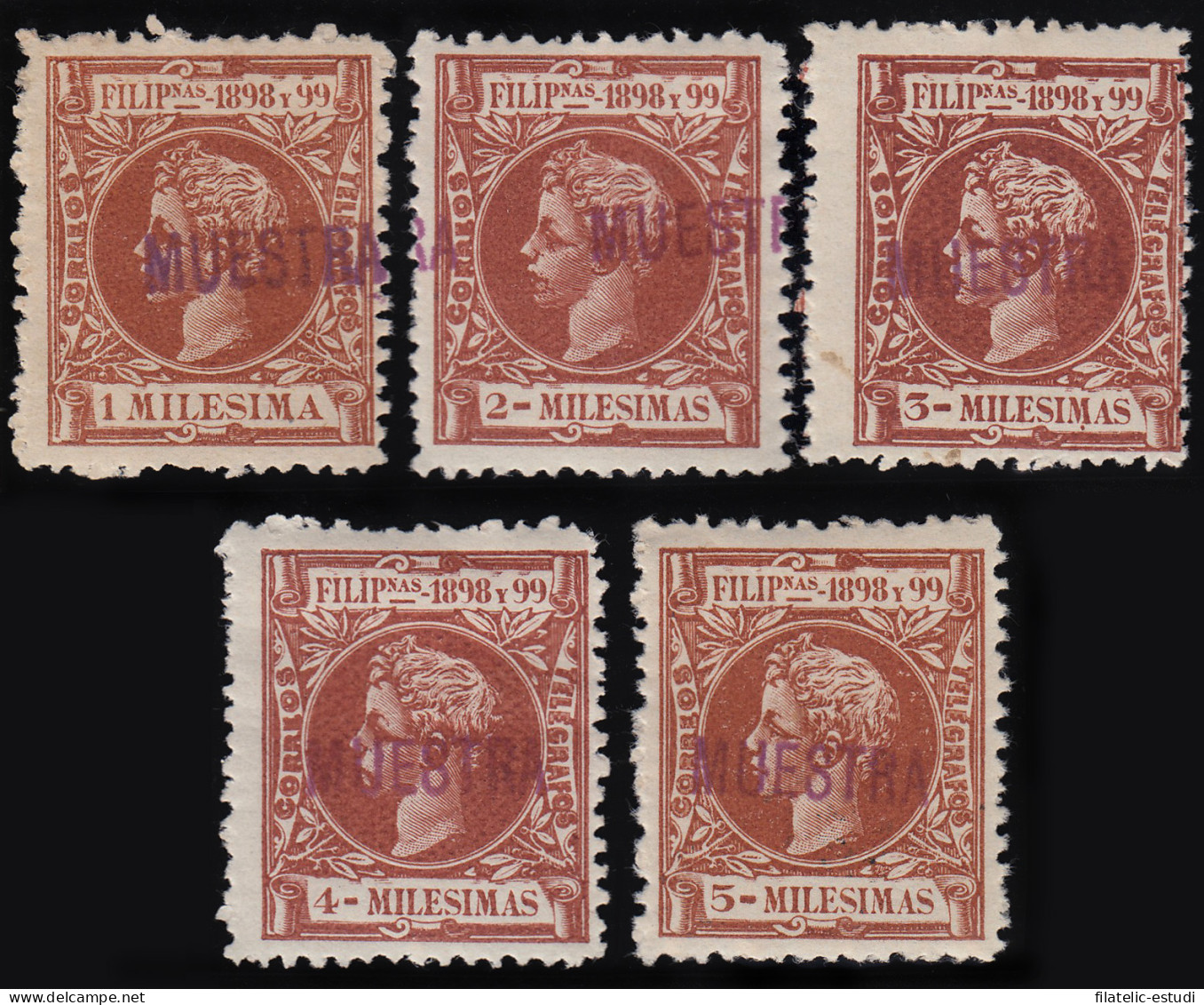 Filipinas Philippines 131/35 M 1898 Alfonso XIII MH - Filipinas