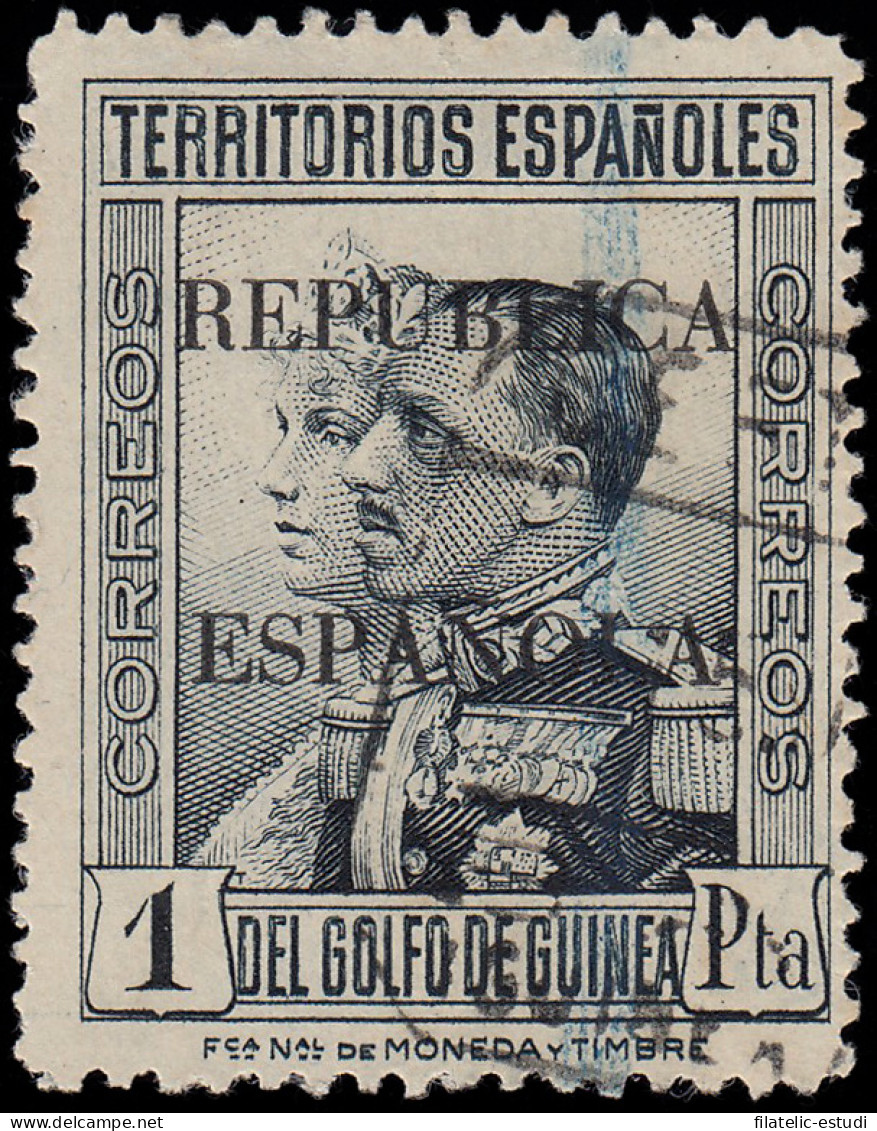 Guinea Española 227 1931 Alfonso XIII Sobrecargados Reública Española Usado - Spanish Guinea