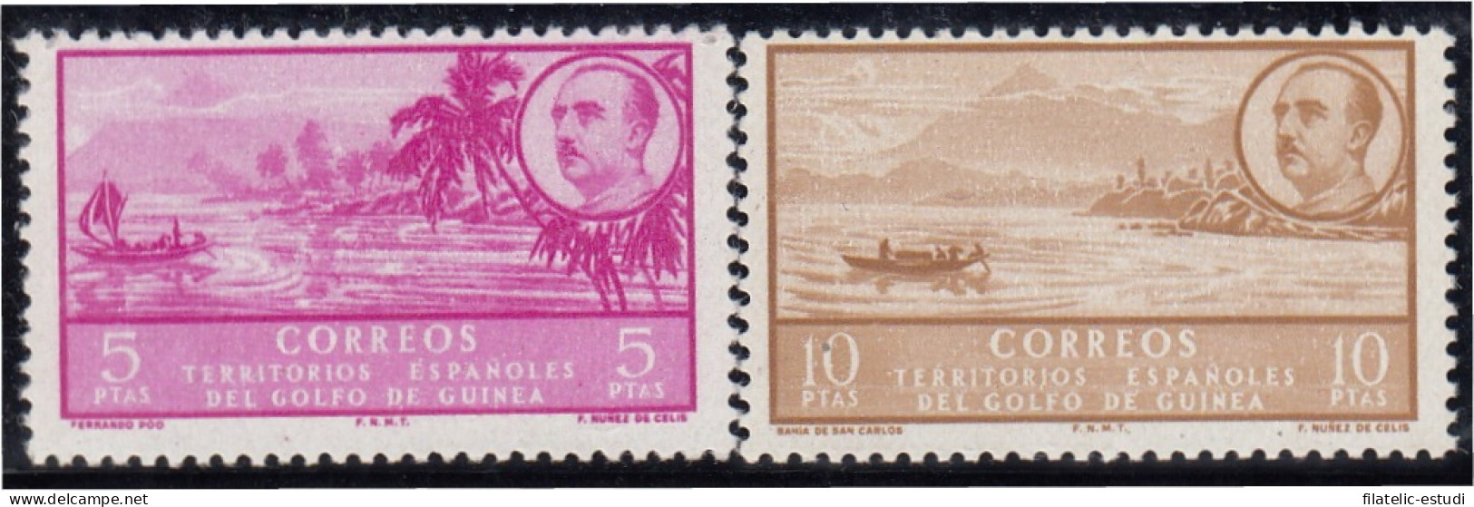 Guinea Española 291/92 1949/50 ( 277/93) Paisajes Franco MNH - Guinea Espagnole