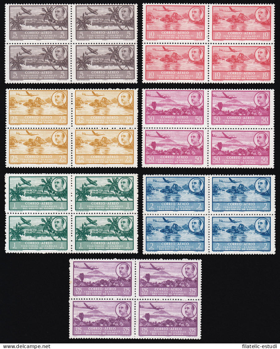 Guinea Española 298/04 1951 Paisajes Franco MNH Bl.4 - Guinea Española