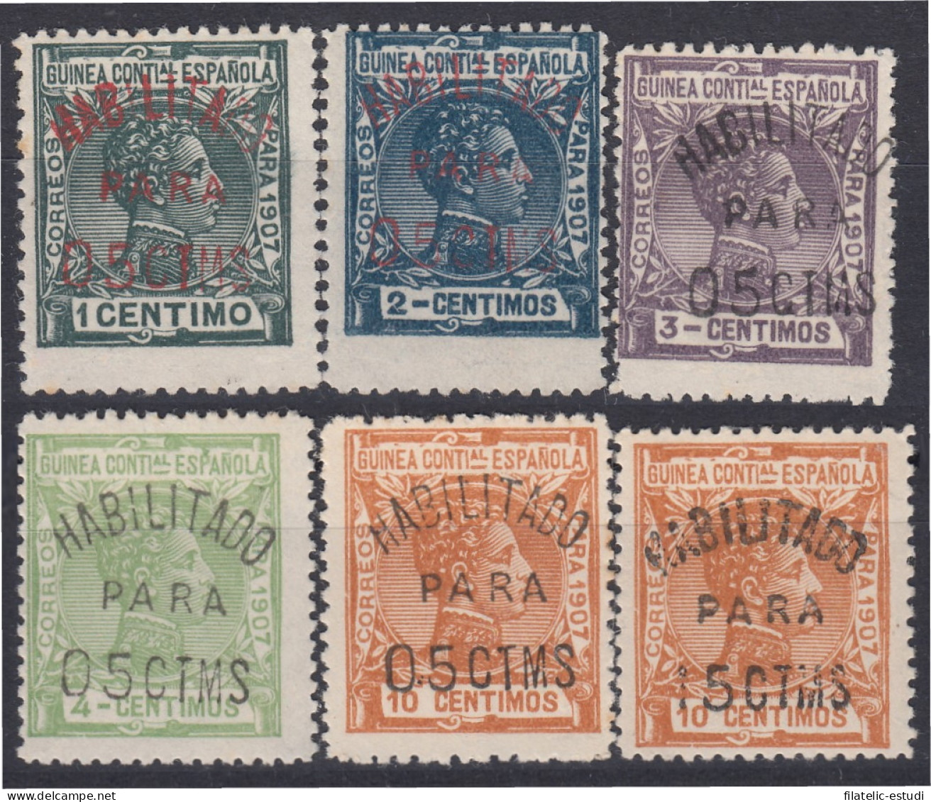 Guinea Española 43/48 1907 Alfonso XIII MH - Guinea Española
