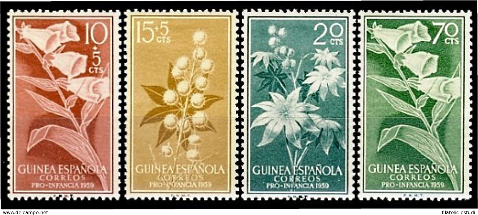 Guinea Española 391/94 1959 Pro Infancia Flora MNH - Guinea Spagnola