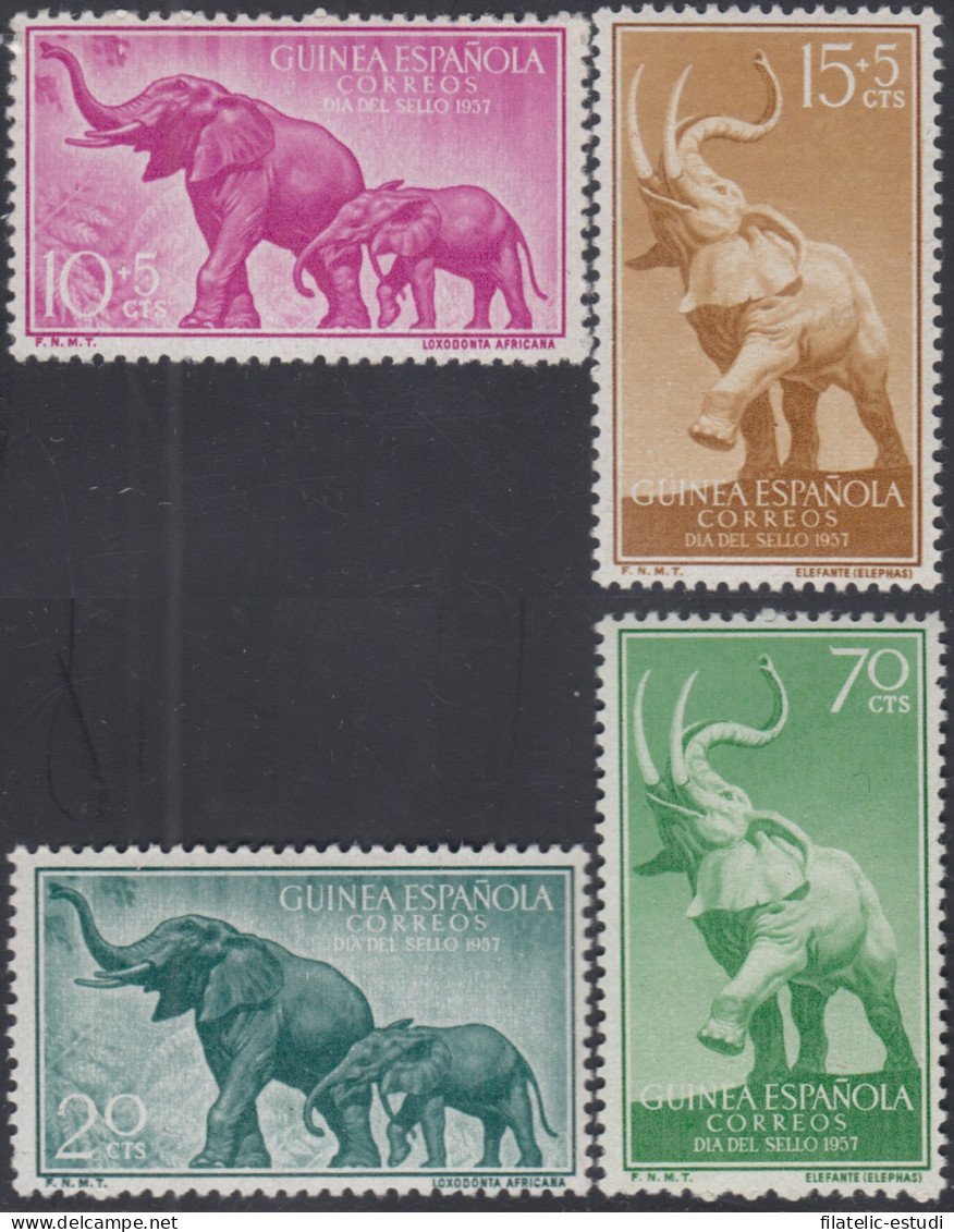 Guinea Española 369/72 1957 Día Del Sello Fauna MNH - Guinea Española