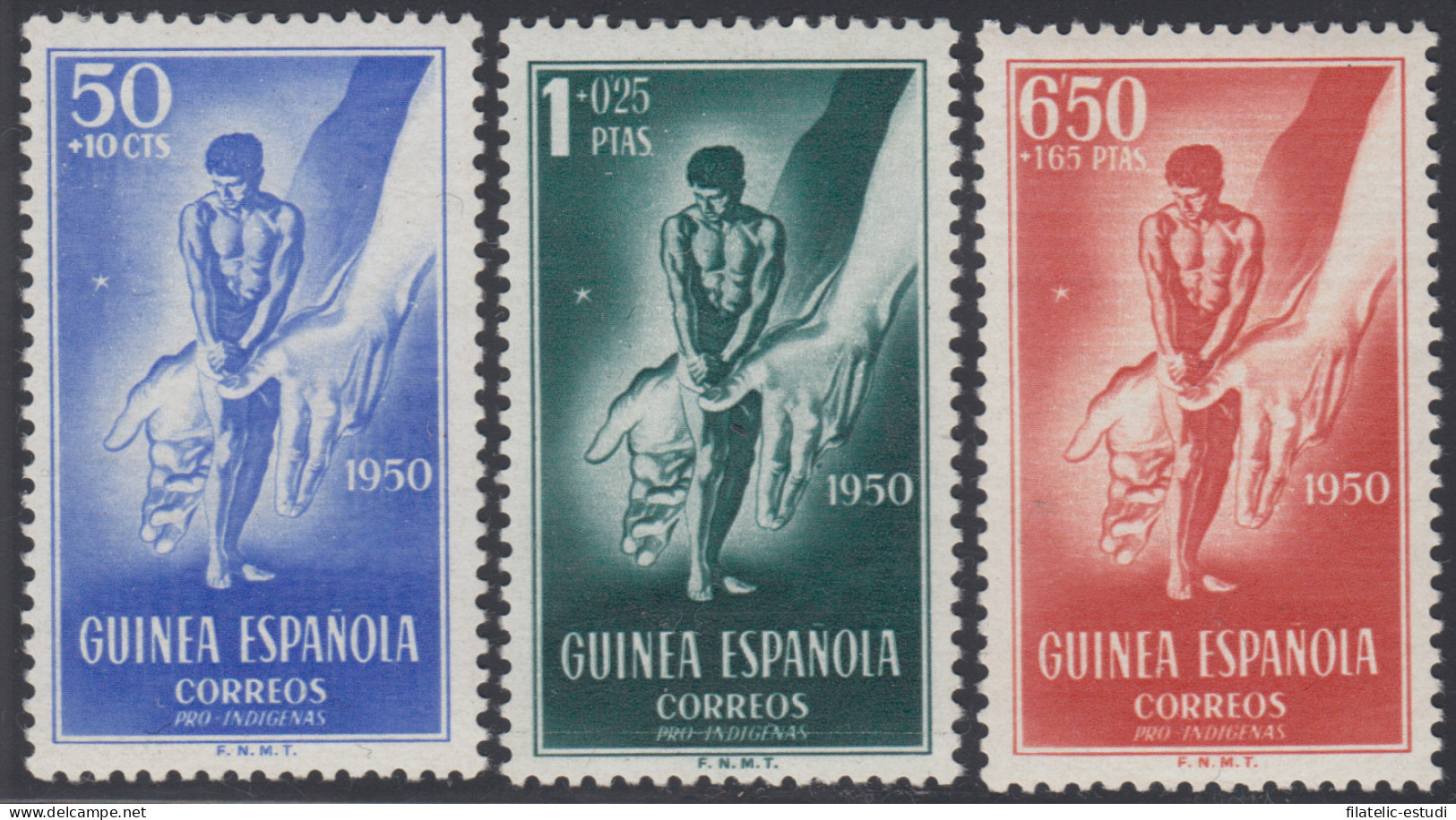 Guinea Española 295/97 1950 Pro Indígenas MNH - Guinea Española