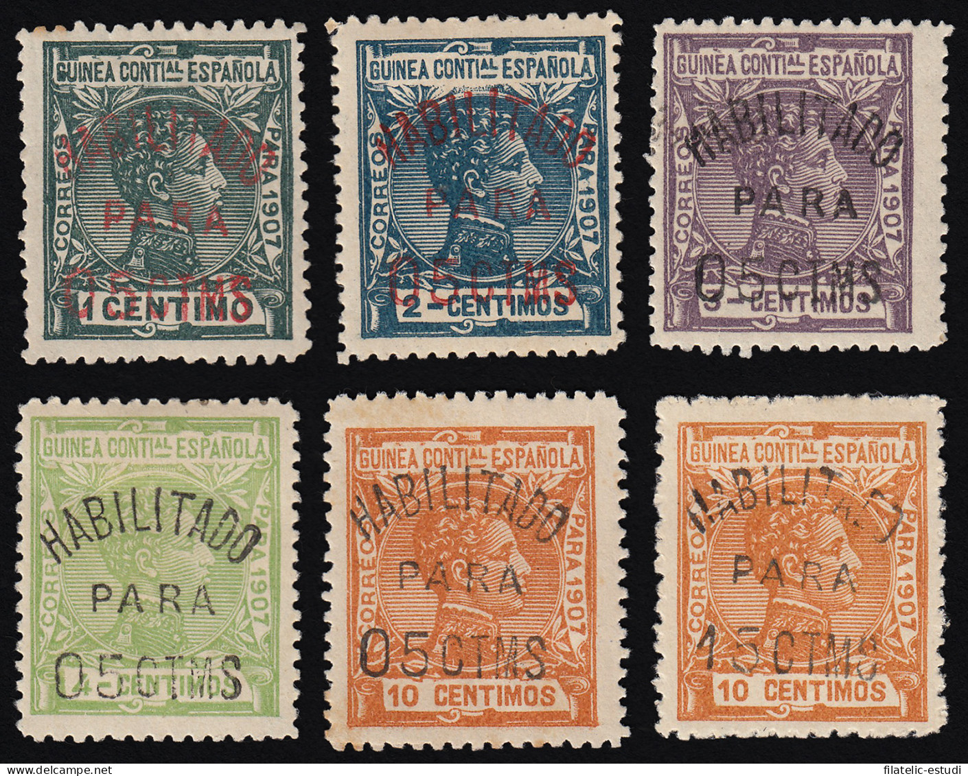 Guinea Española 58S/Y 1908-1909 Alfonso XIII MH - Guinea Española