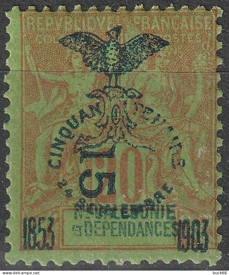 NOUVELLE-CALEDONIE Poste  86 * MH Type Paix Et Commerce Cinquantenaire Surcharge 1903 [ColCla] - Unused Stamps