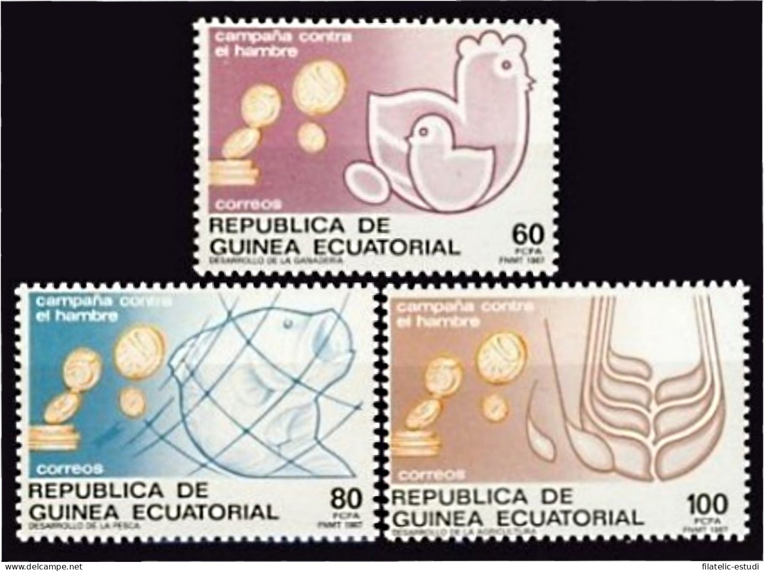 Guinea Ecuatorial 89/91 1987 Campaña Contra El Hambre MNH - Otros & Sin Clasificación