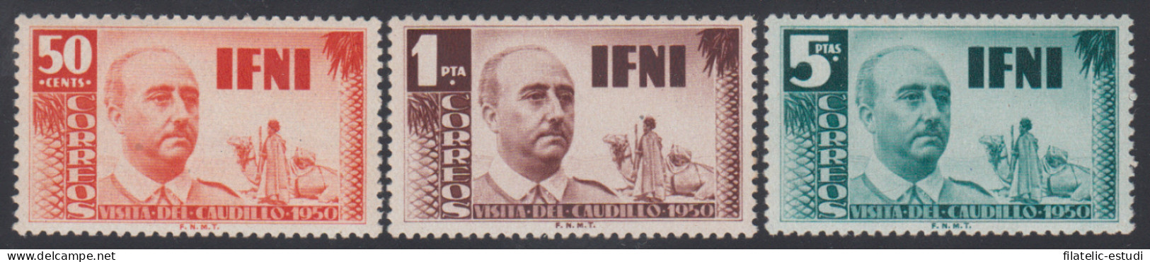 Ifni 73/75 1951 Franco Camello Fauna Camel MNH - Ifni