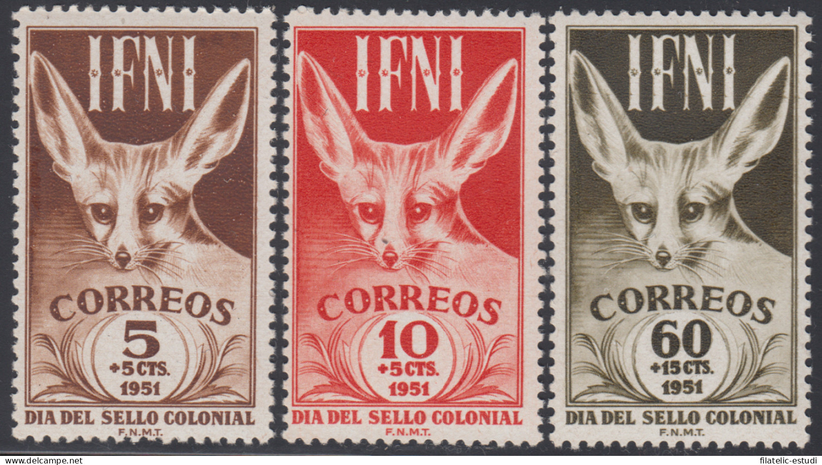 Ifni 76/78 1951 Día Del Sello Fauna  MNH - Ifni