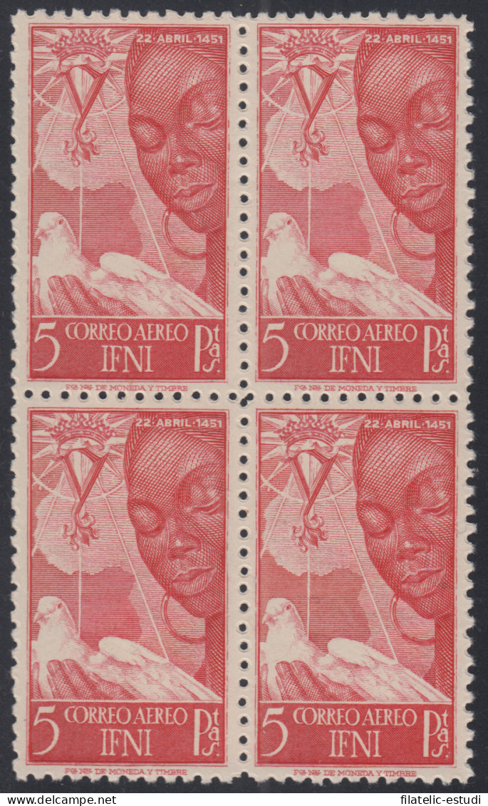 Ifni 72 1951 Isabel La Católica  BL.4 MNH - Ifni