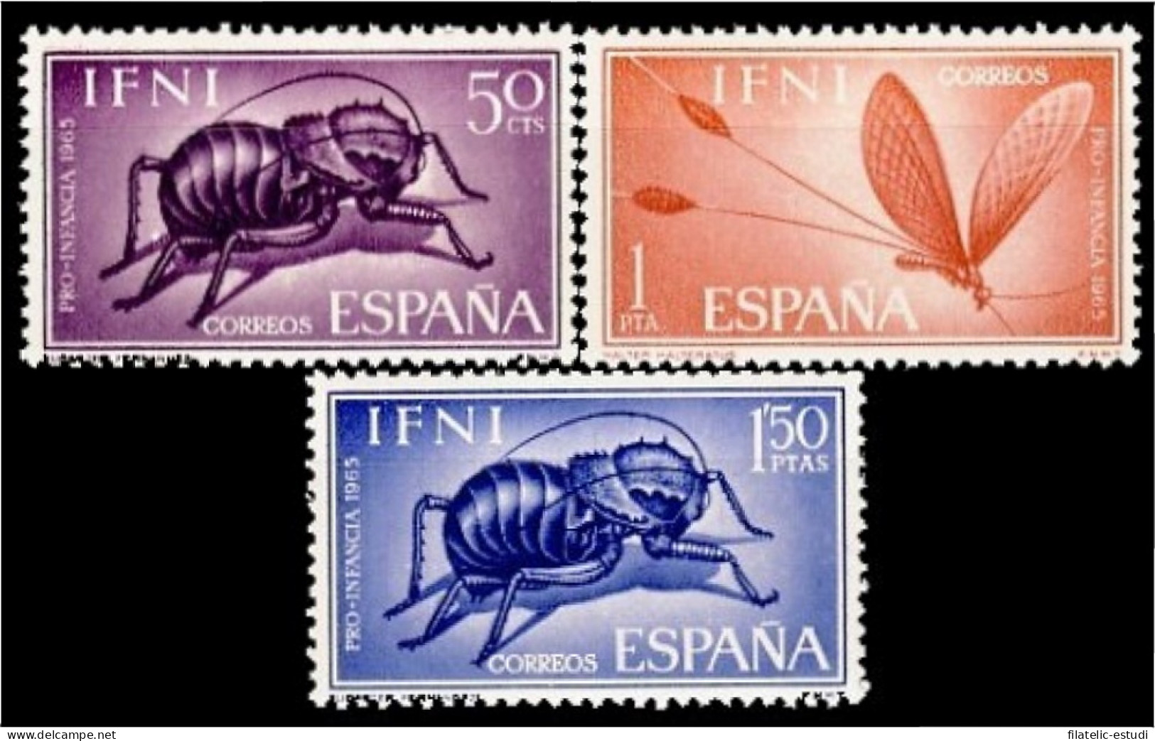 Ifni 212/14 1965  Pro Infancia Insectos Fauna MNH - Ifni