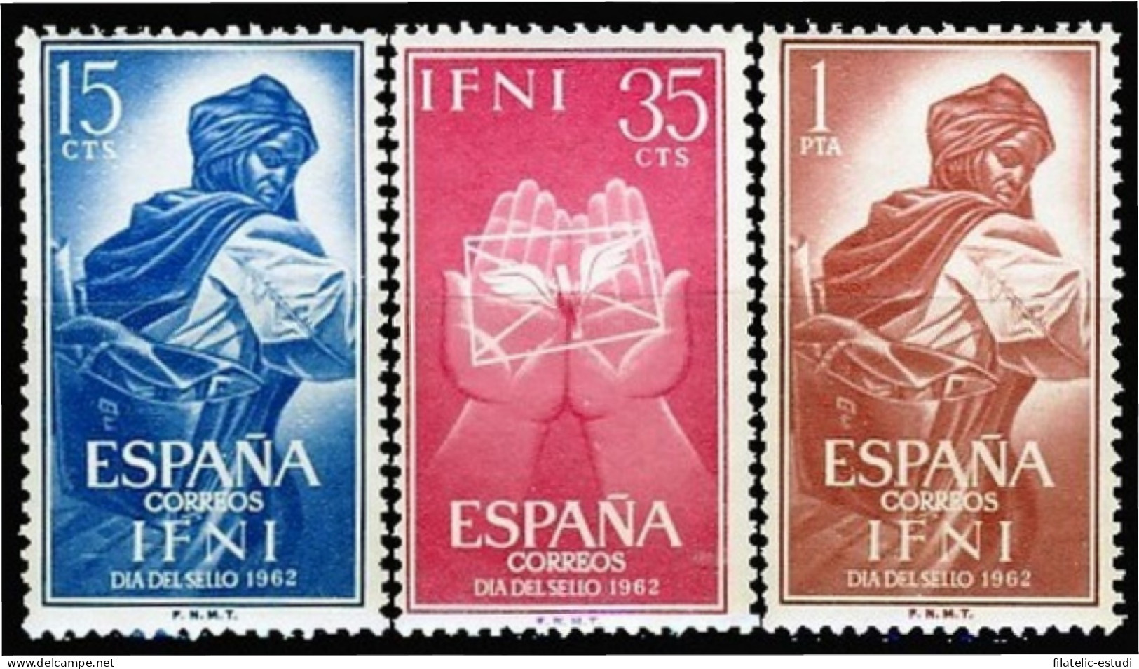 Ifni 190/92 1962  Día Del Sello Cartero El Correo Postman MNH - Ifni