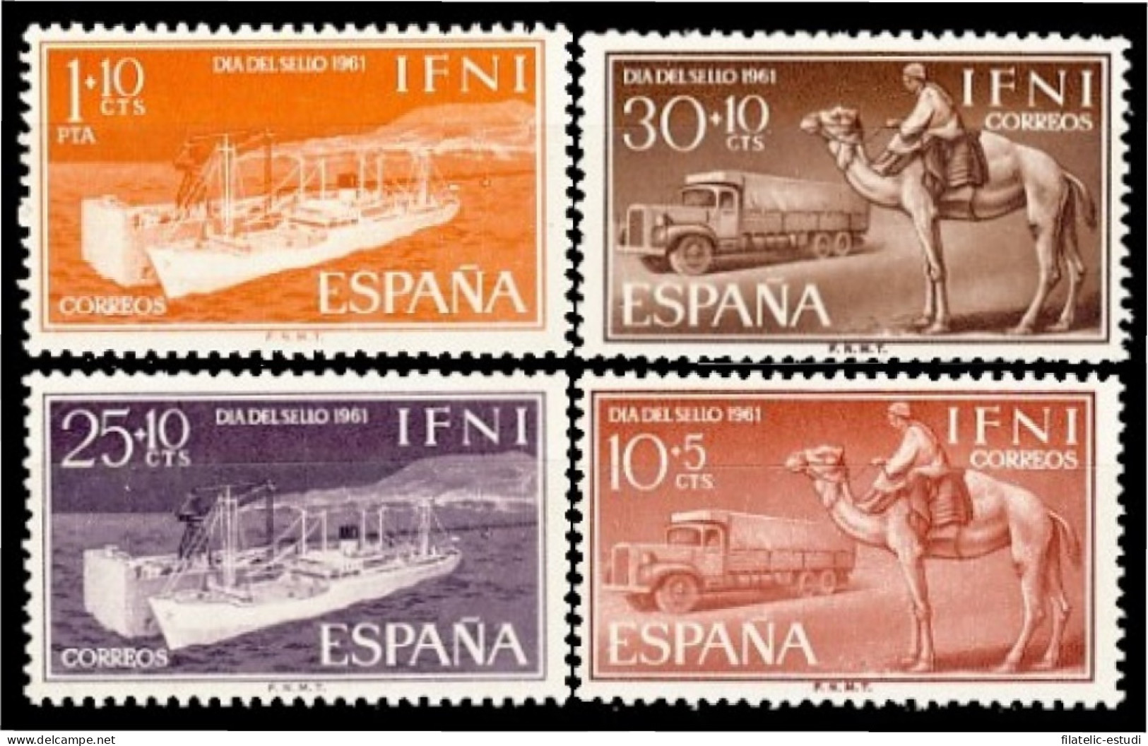 Ifni 183/86 1961  Día Del Sello Transportes MNH - Ifni