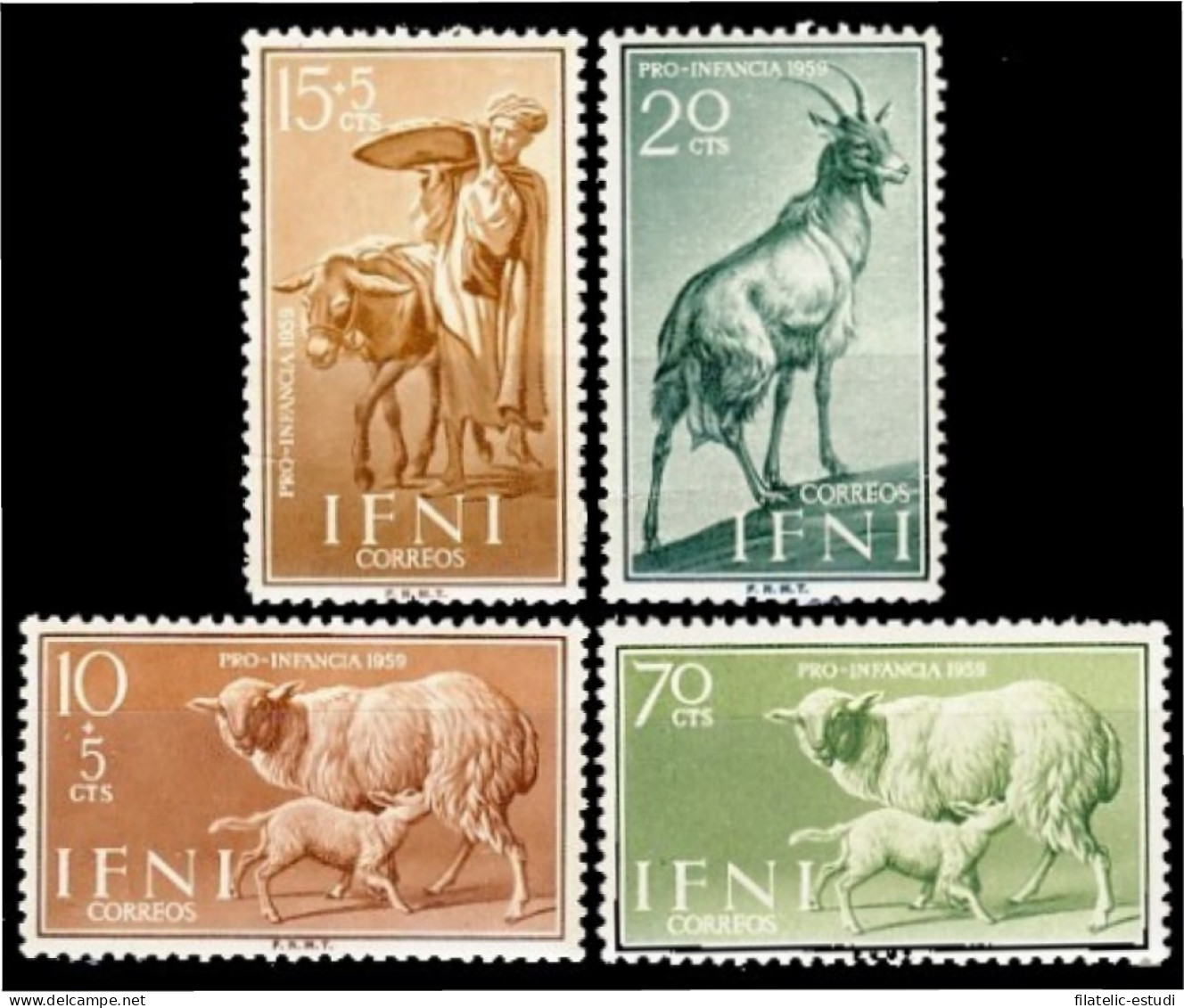 Ifni 152/55 1959  Pro Infancia Fauna Doméstica MNH - Ifni