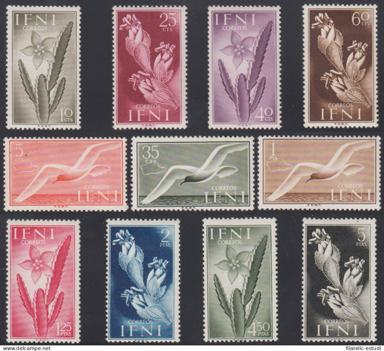 Ifni 103/13 1954 Aves Y Flora Bird MNH - Ifni