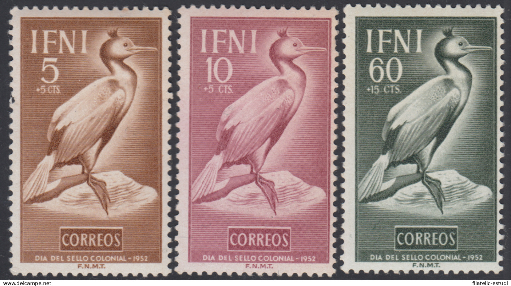 Ifni 83/85 1952 Día Del Sello Fauna Ave Bird  MNH - Ifni