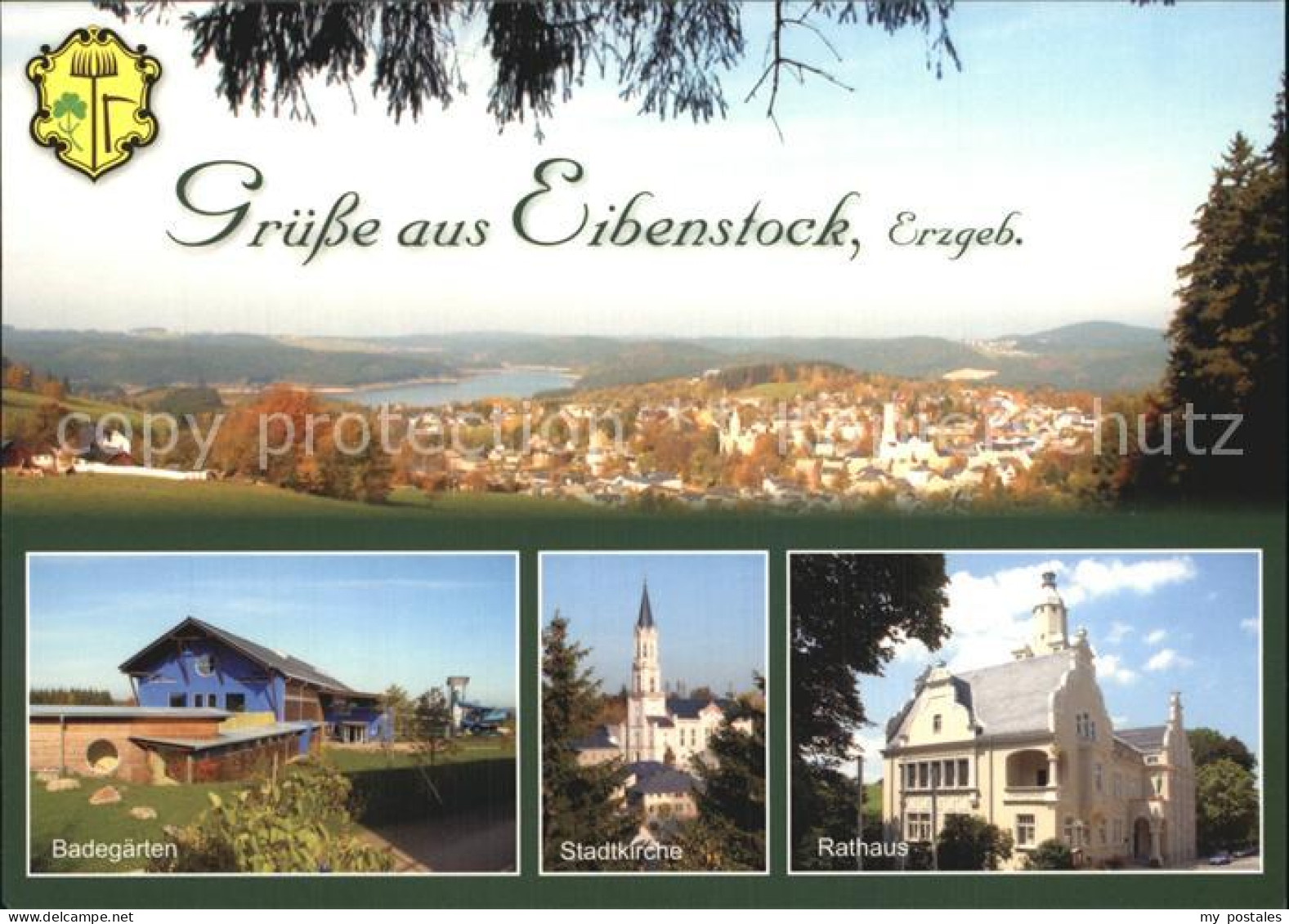 72460802 Eibenstock Panorama Badegaerten Stadtkirche Rathaus Eibenstock - Eibenstock