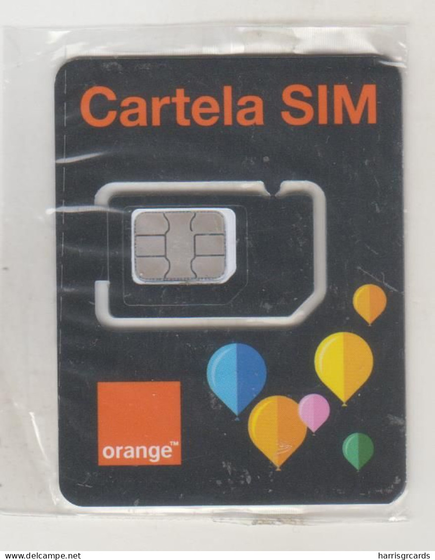 ROMANIA - Cartela SIM Balloons Black, Orange GSM Card, Mint - Romania
