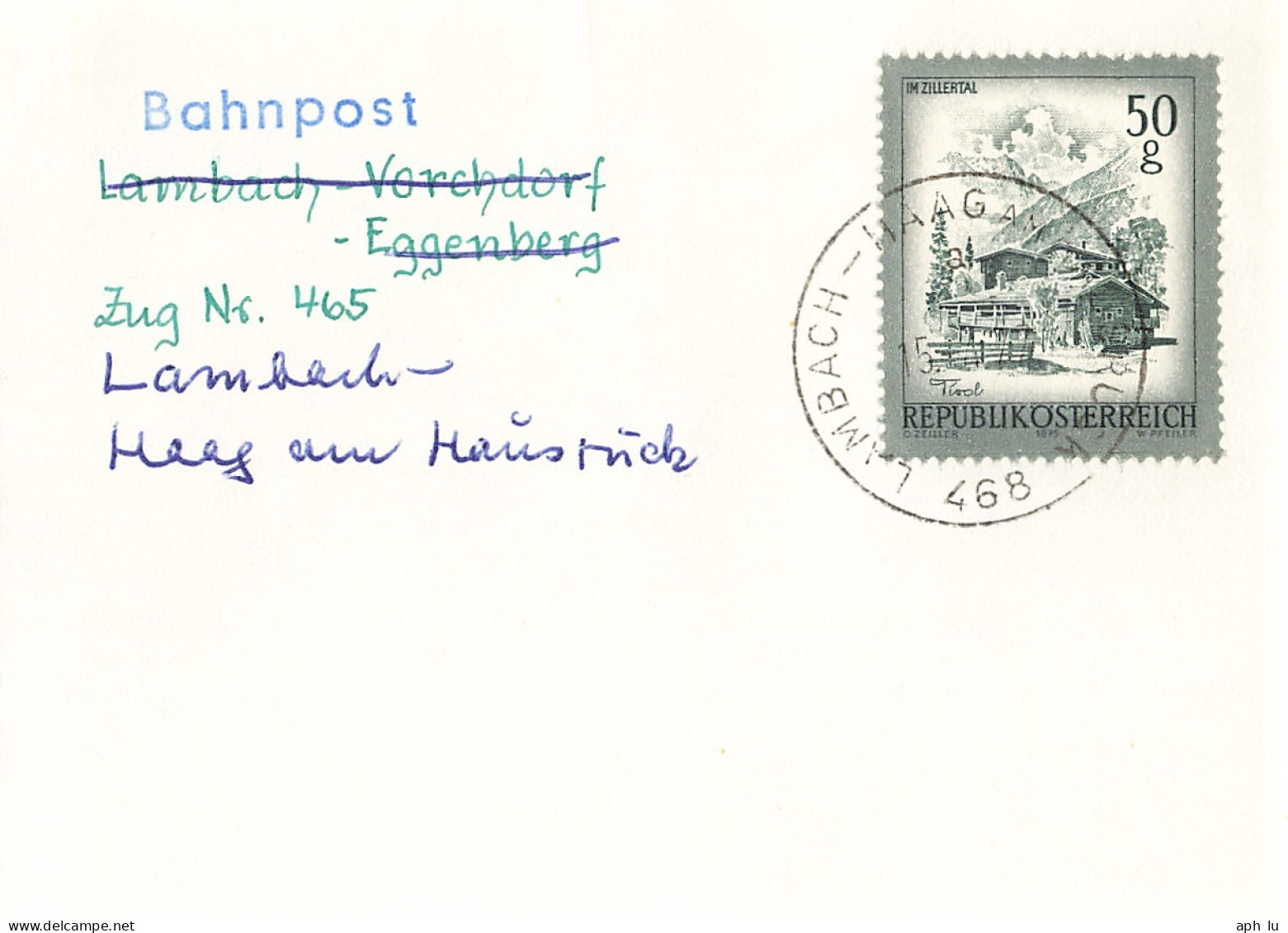 Bahnpost (R.P.O./T.P.O) Lambach-Haag Am Hausruck [Ausschnitt] (AD3088) - Lettres & Documents