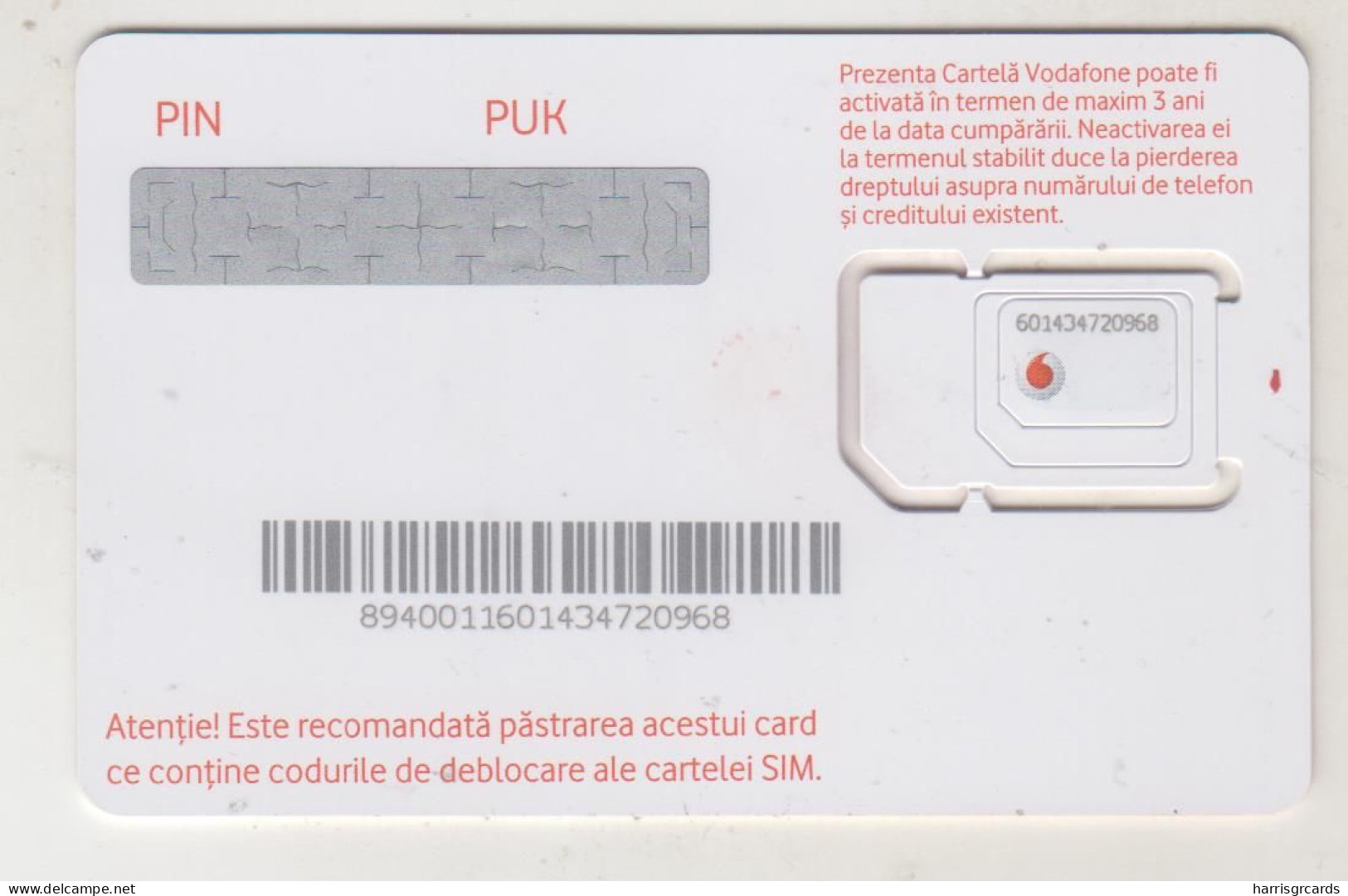 ROMANIA - Power To You (With SIM Images), Vodafone GSM Card, Mint - Roemenië