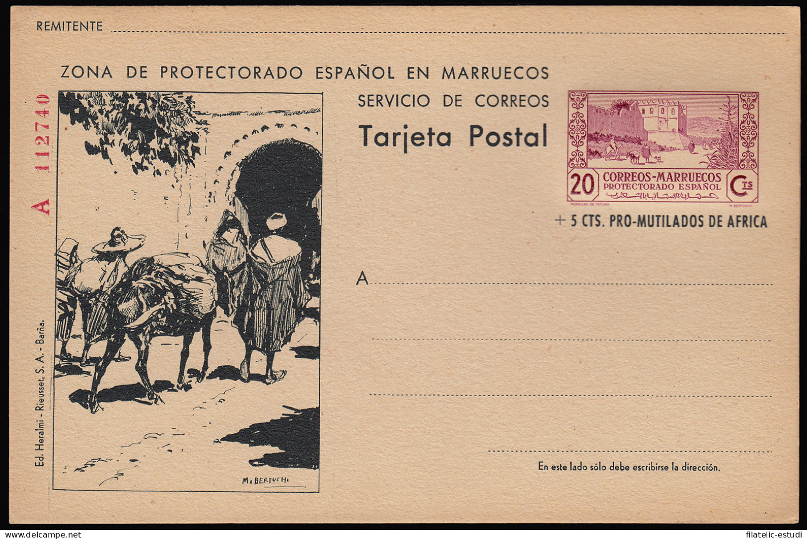 Marruecos Morocco Entero Postal 57 1944-1956 Murallas De Tetuán - Spanish Morocco