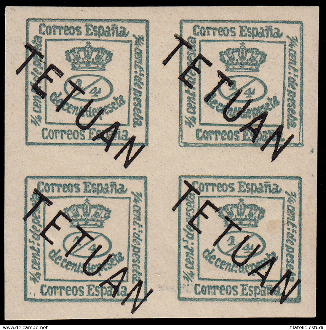 Marruecos Morocco 14 1908 Sellos De España MNH Bl.4 - Maroc Espagnol