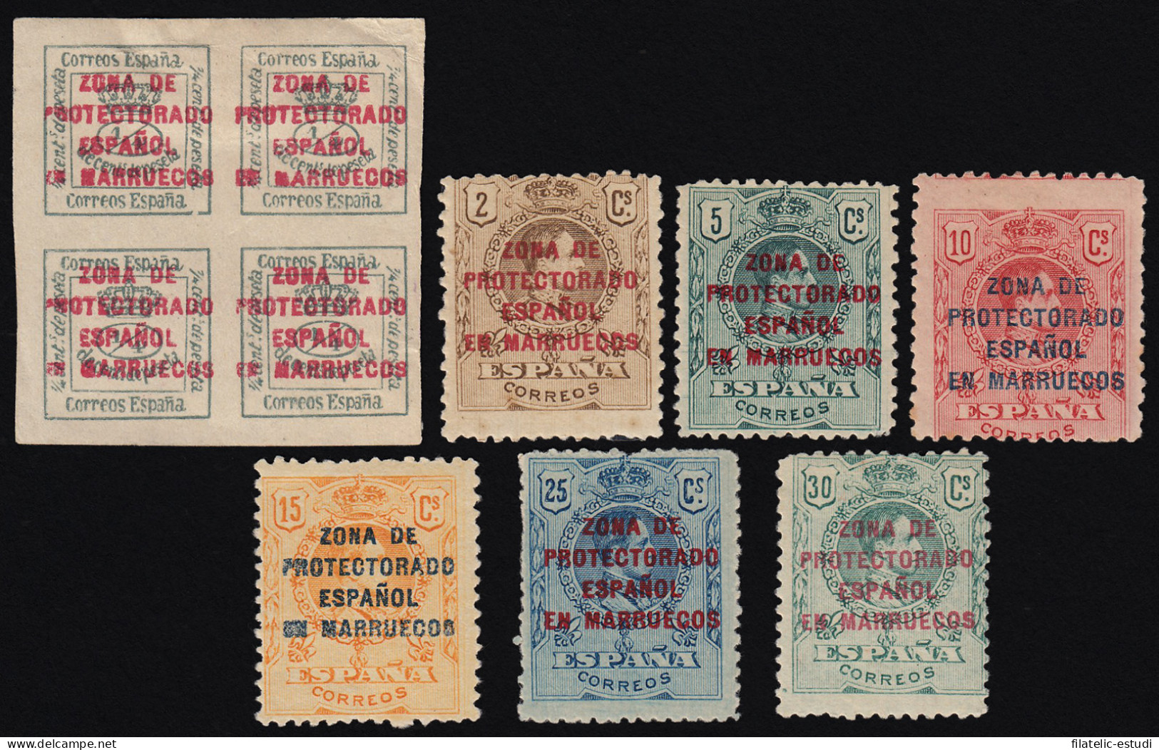 Marruecos Morocco 57/63 1915 Alfonso XIII Corona Real MH - Marocco Spagnolo