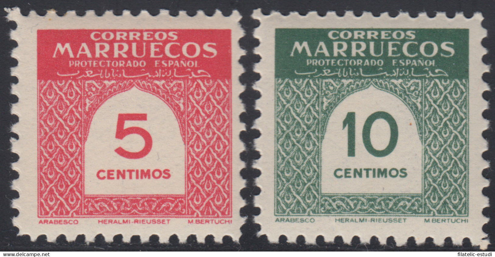 Marruecos Morocco 382/83 1953 Cifras Numbers MNH - Maroc Espagnol