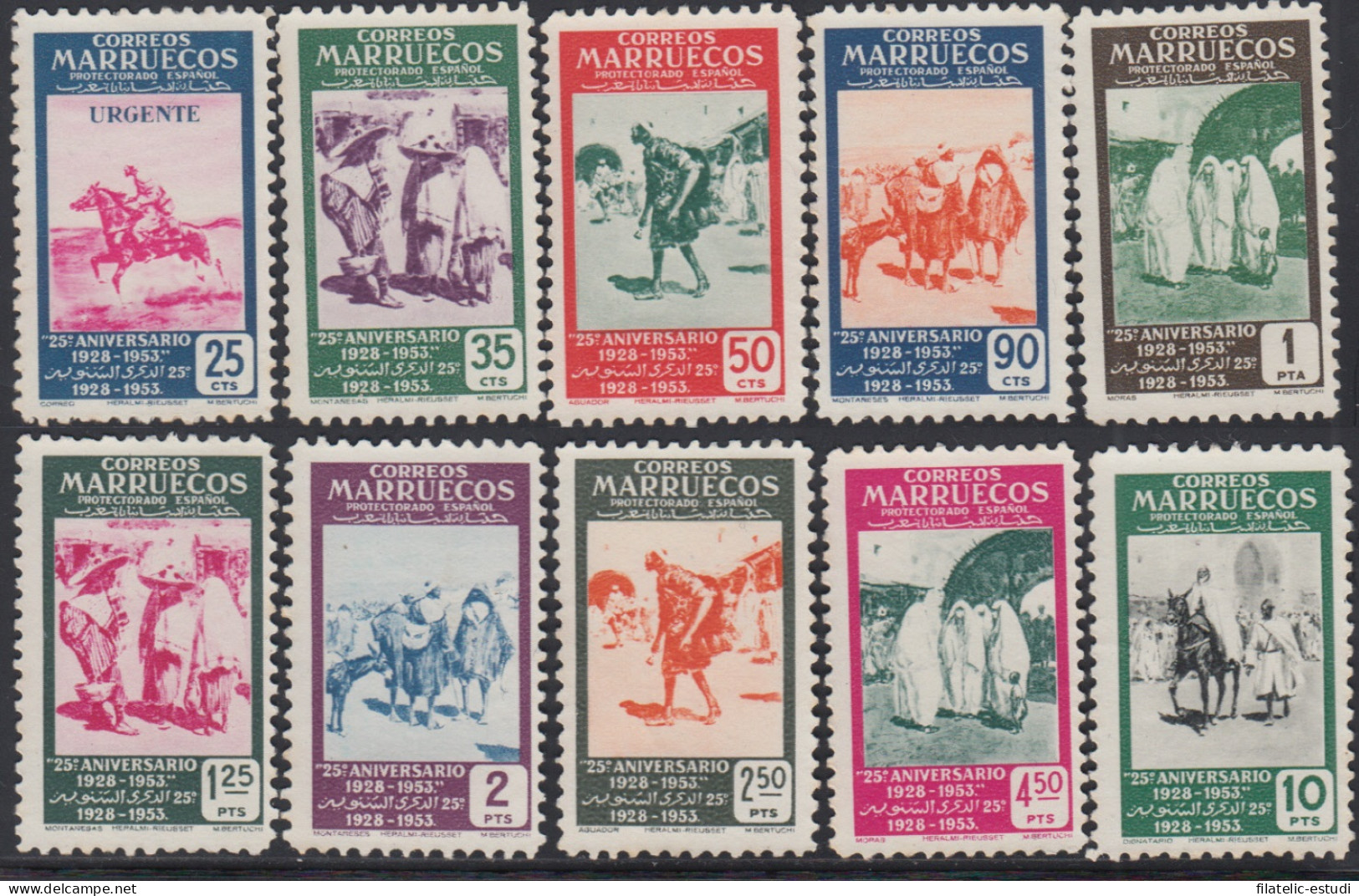 Marruecos Morocco 384/93 1954 Pro Tuberculosos TB MH - Marocco Spagnolo