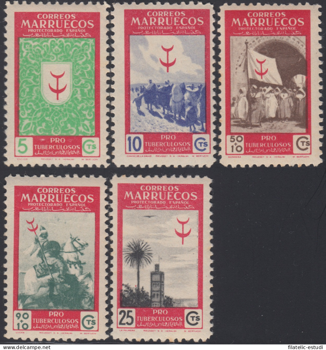 Marruecos Morocco 307/11 1949 Pro Tuberculosos MNH - Marruecos Español