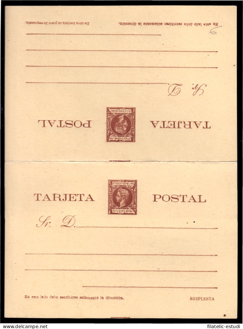 Puerto Rico EP 16 1898 Entero Postal Alfonso XIII Doble - Porto Rico