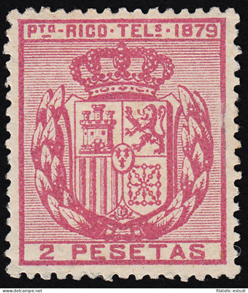 Puerto Rico Telégrafos 19 1879 Escudo España MH - Puerto Rico