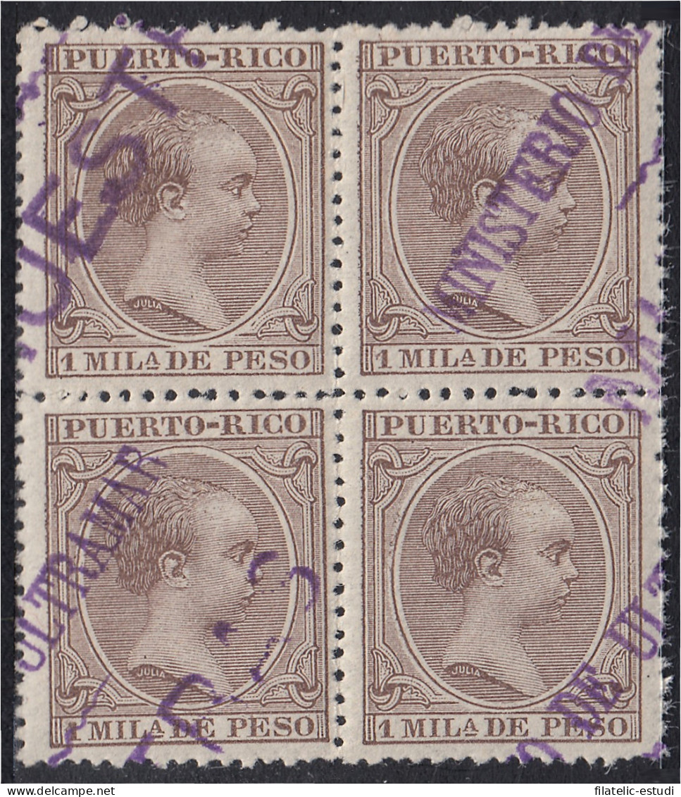 Puerto Rico 116 Bl.4 1896/97 Alfonso XIII Muestra MNH - Porto Rico