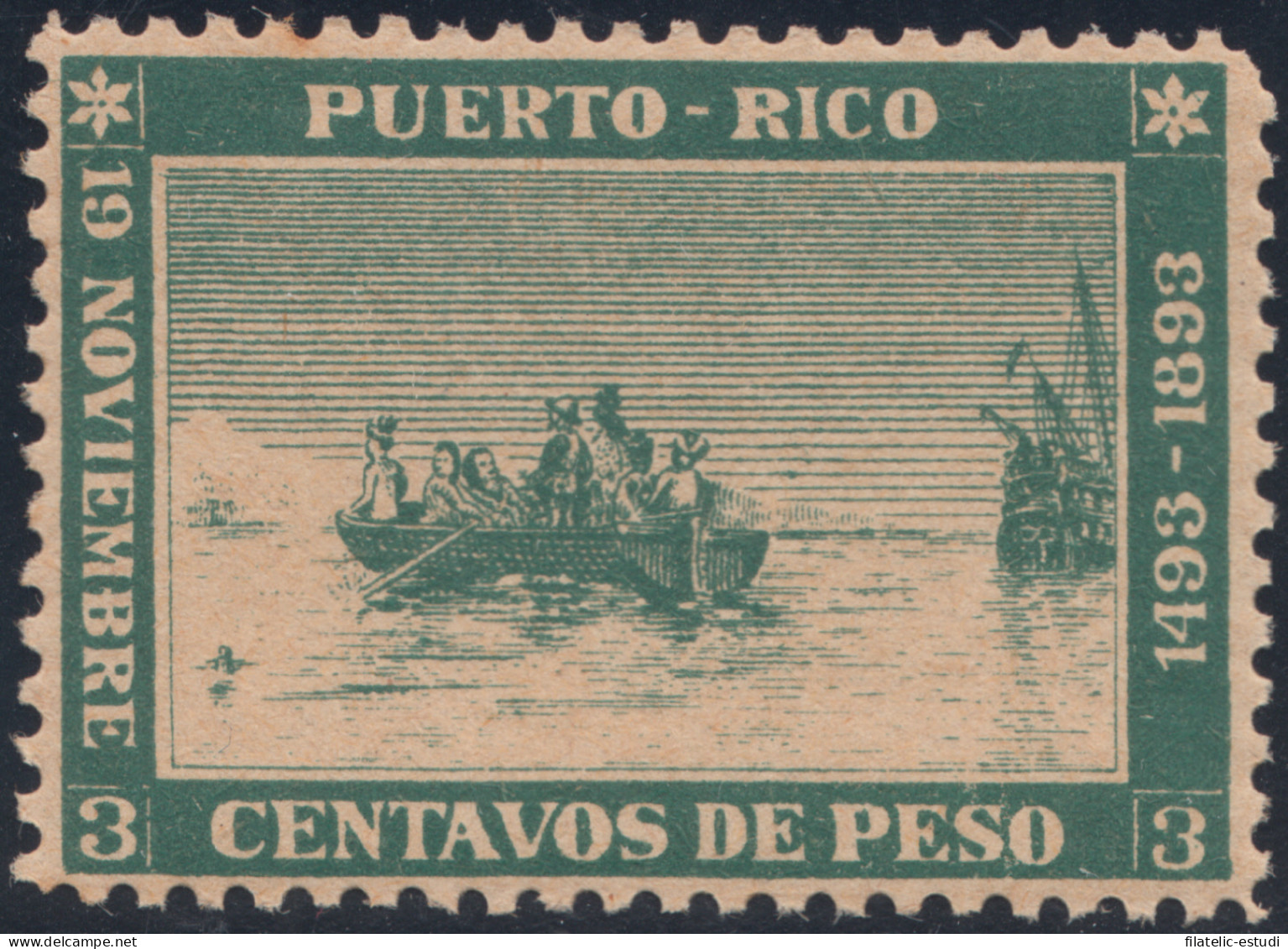 Puerto Rico 101 1893 Desembarco De Colon Columbus Barco Falso MNH - Puerto Rico