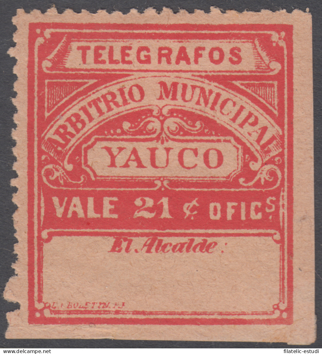 Puerto Rico Telégrafos Municipales YAUCO Nº 58 1888 MH - Puerto Rico