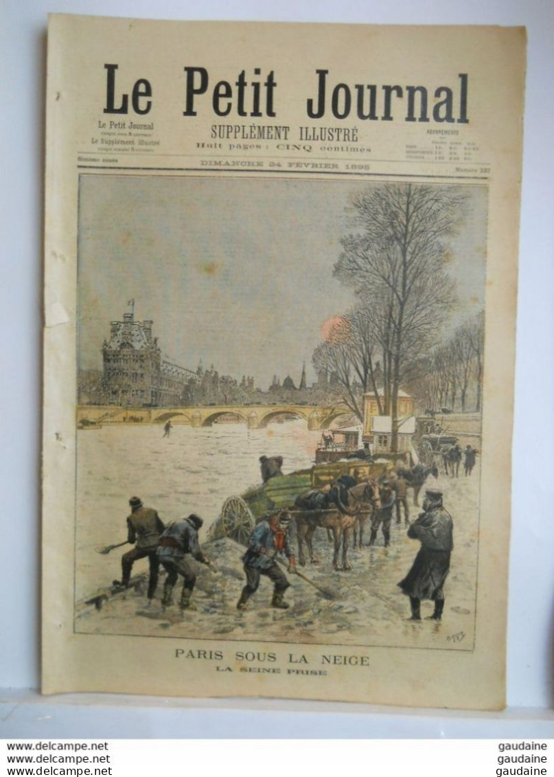 Le Petit Journal N°223 - 24 Février 1895 - PARIS SOUS LA NEIGE THEATRE DES VARIETES CHILPERIC - Le Petit Journal