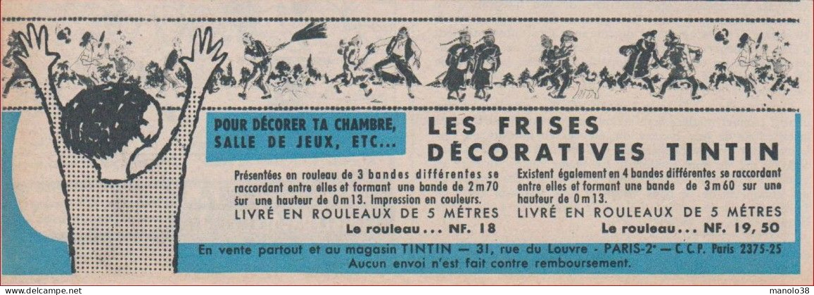 Les Frises Décoratives Tintin. Pour Décorer ... Magasin Tintin, Paris. 1964. - Pubblicitari