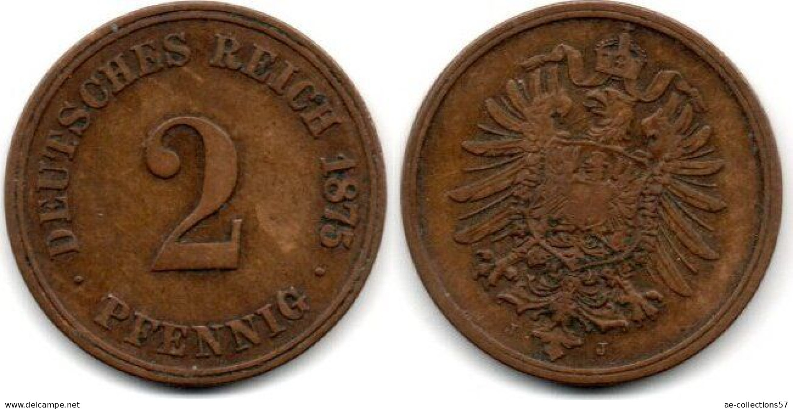 MA 31220 / Allemagne - Deutschland - Germany 2 Pfennig 1875 J TB+ - 2 Pfennig