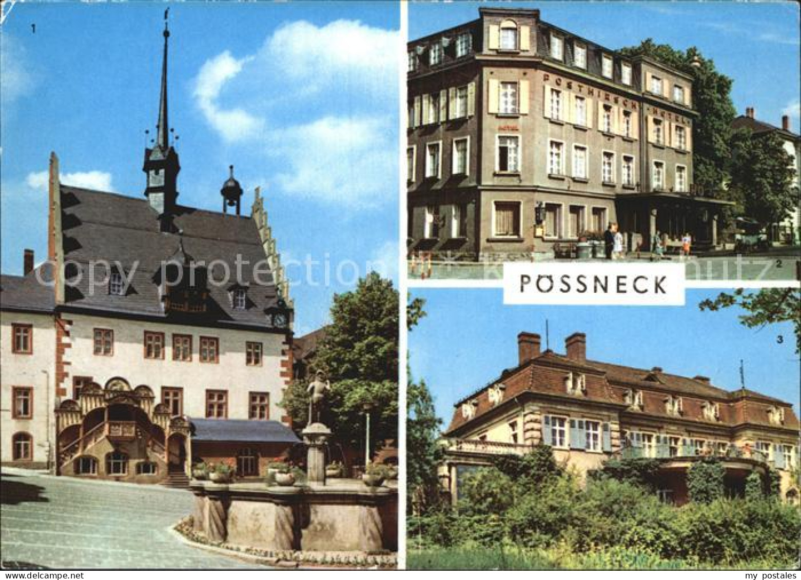 72458852 Poessneck Rathaus Posthirsch Hotel Erholungsheim Semmelweis Poessneck - Poessneck