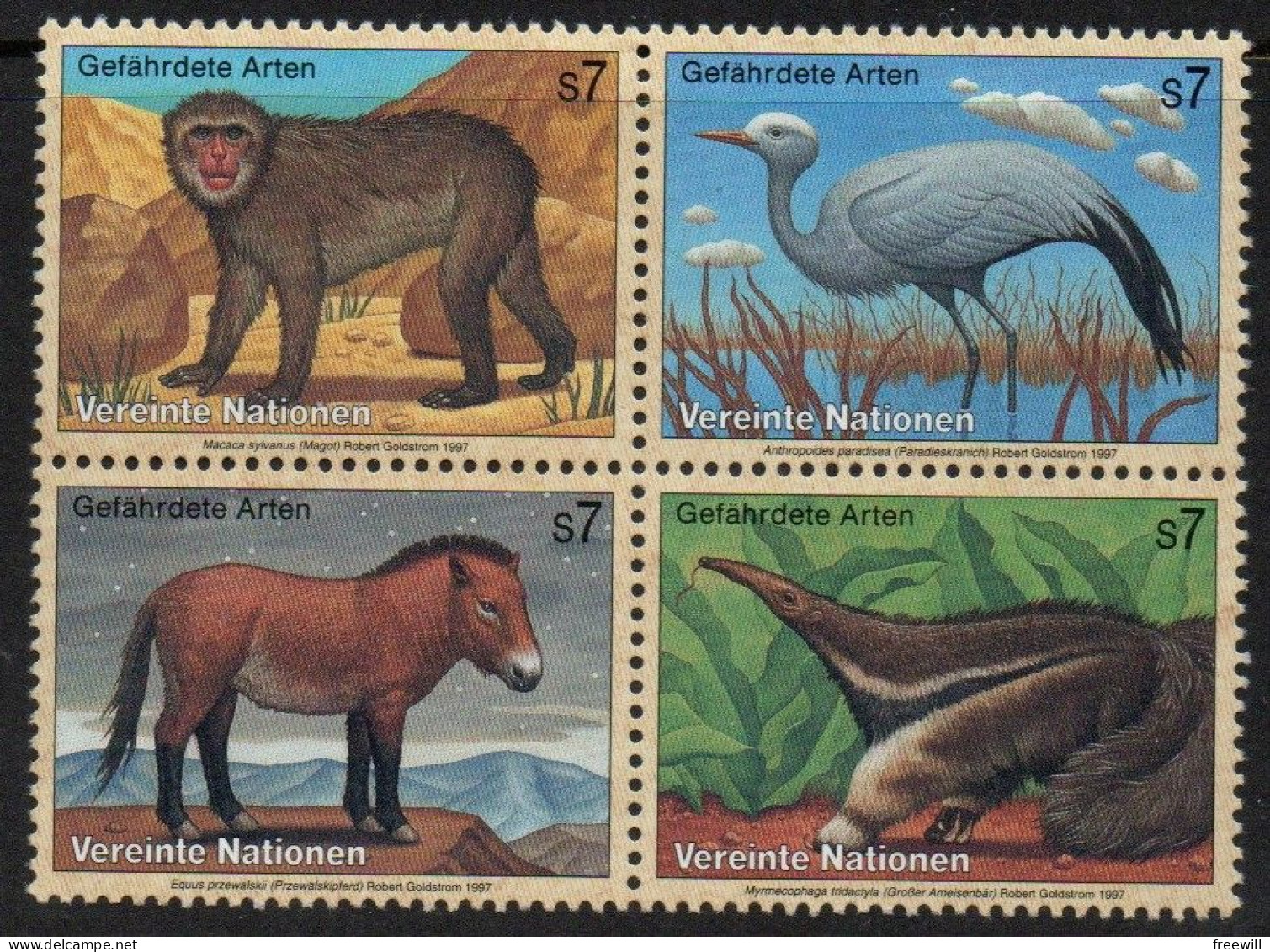 Nations Unies Vienne Espèces Menacées- Endangered Animals 1997  XXX - Nuovi