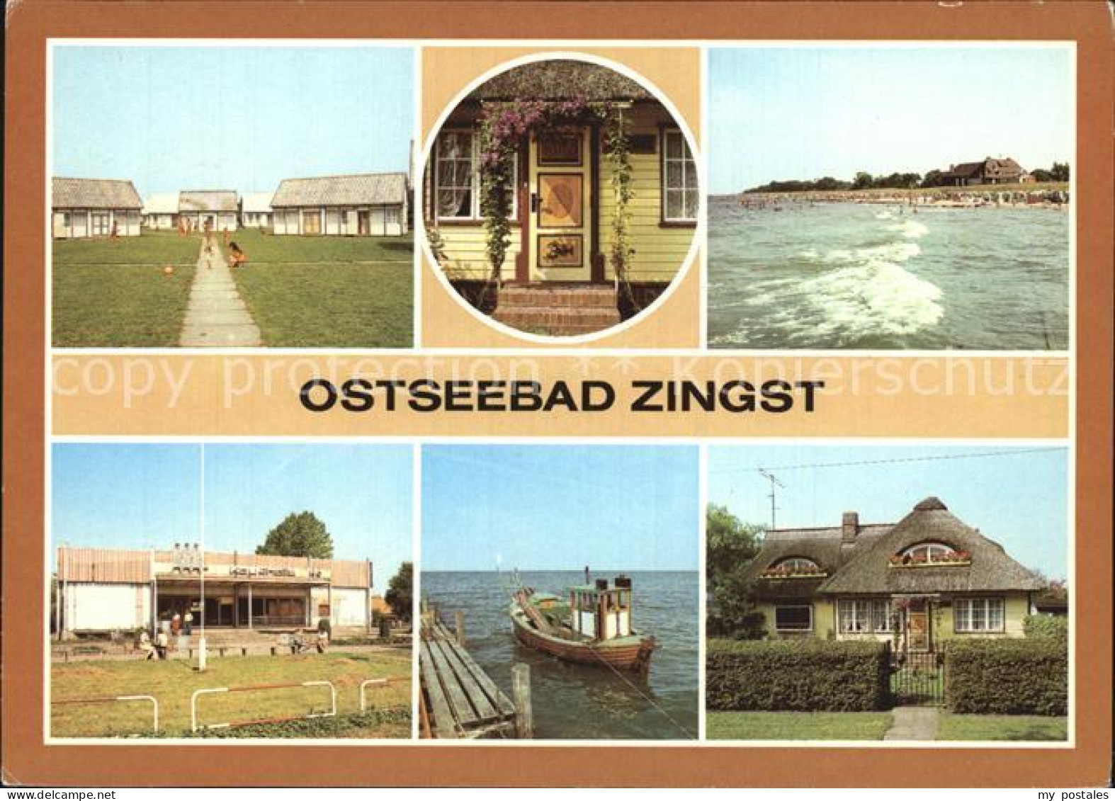 72458848 Zingst Ostseebad Bungalowdorf Bemalte Tuer Strand Kaufhalle Fischerboot - Zingst