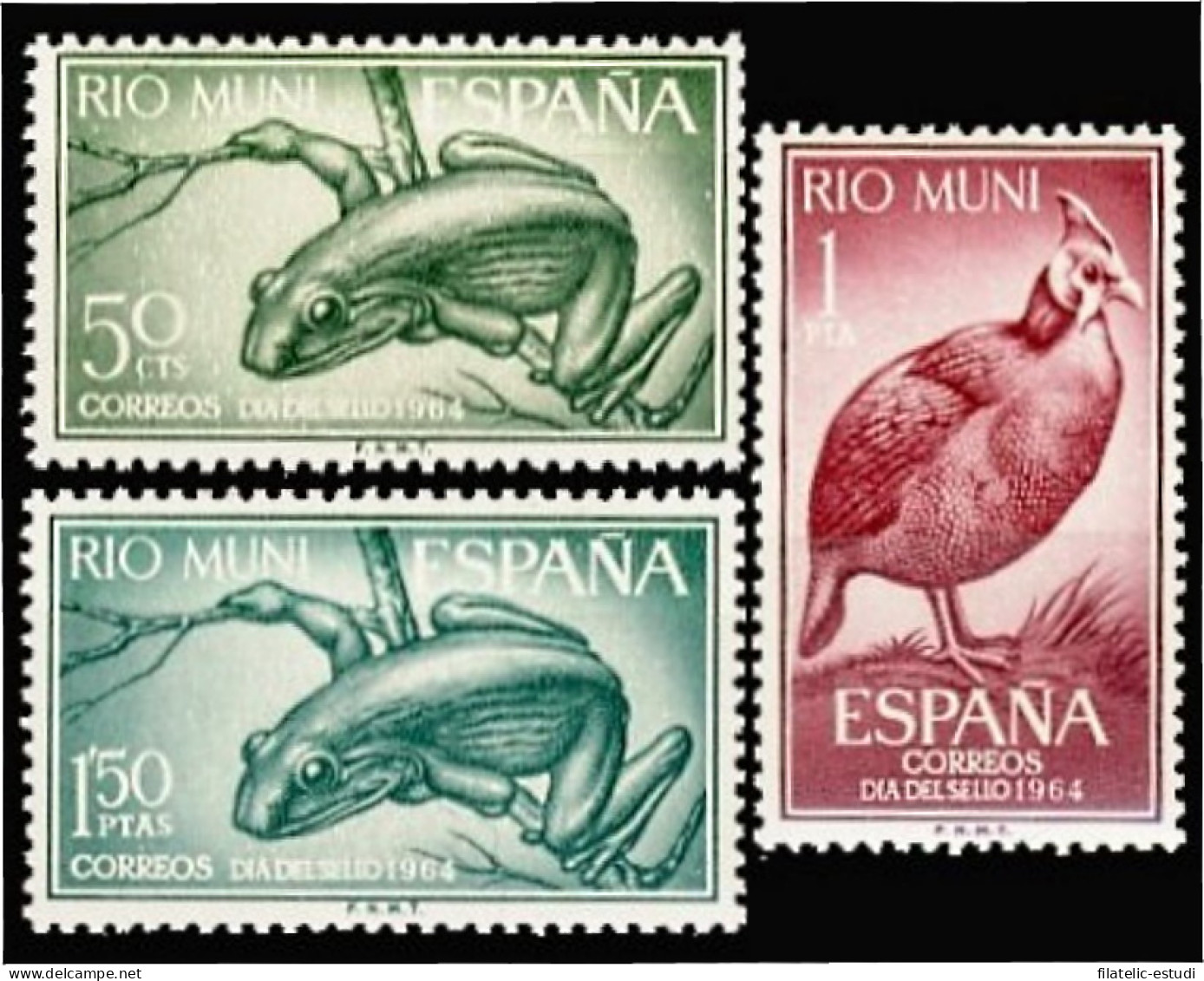 Rio Muni 57/59 1964 Día Del Sello Fauna MNH - Rio Muni