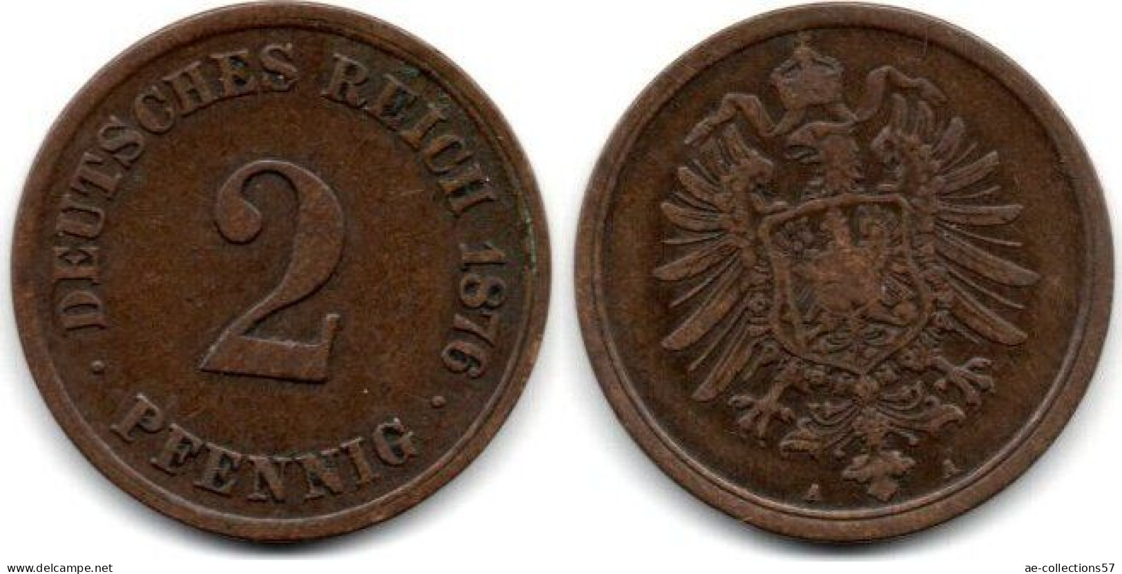 MA 31221 / Allemagne - Deutschland - Germany 2 Pfennig 1876 A TB+ - 2 Pfennig