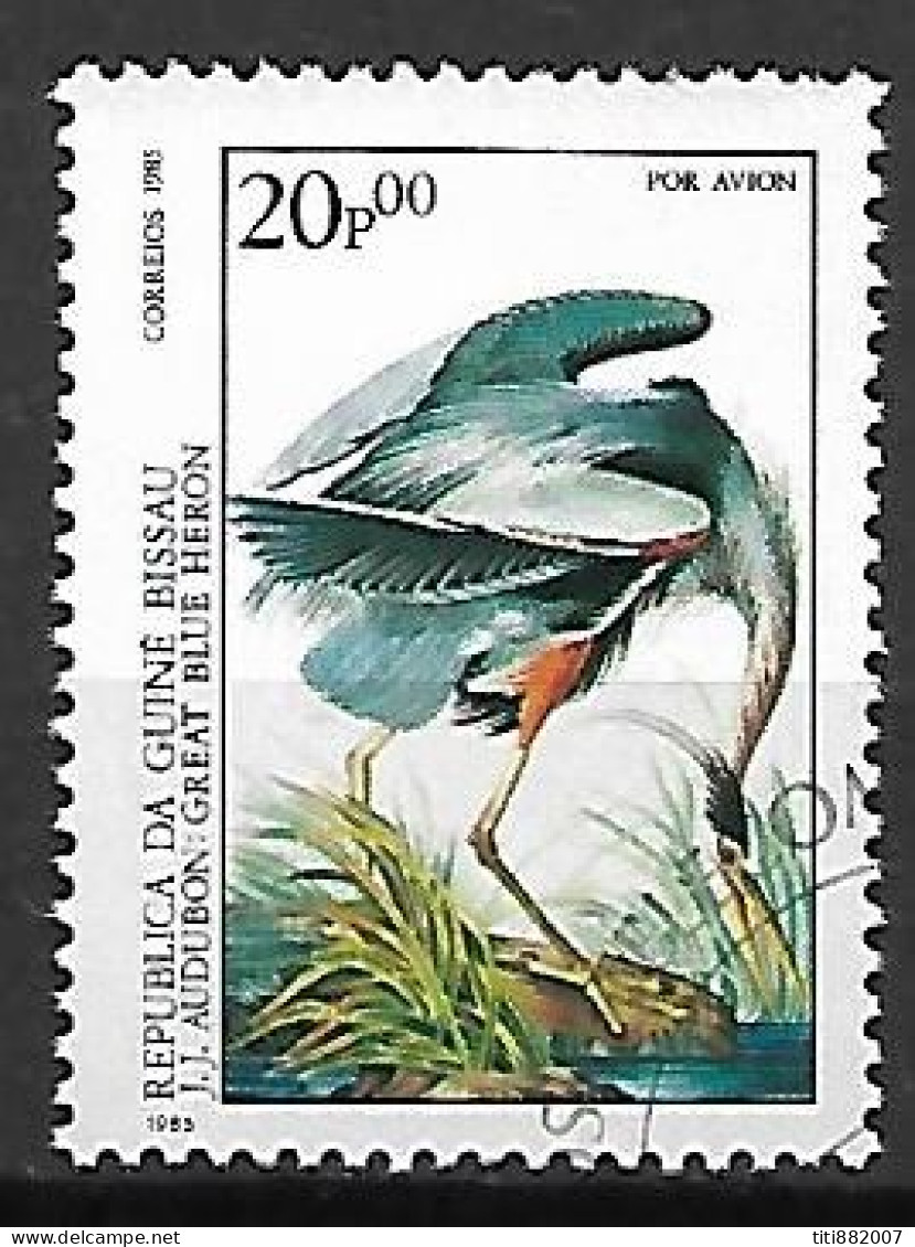 GUINEE  BISSAU     -     HERON     /    Audubon     -     Oblitéré - Storks & Long-legged Wading Birds