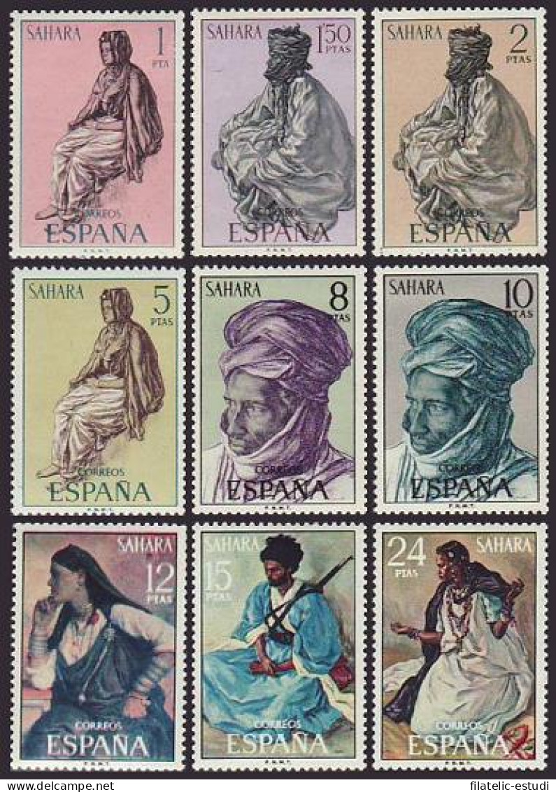 Sahara 297/05 1972 Tipos Indígenas Pinturas De La Dirección General De Promoci - Spanische Sahara